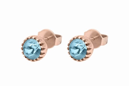 Qudo Rose Gold Earrings London Small 8mm - Aqua Bohemica